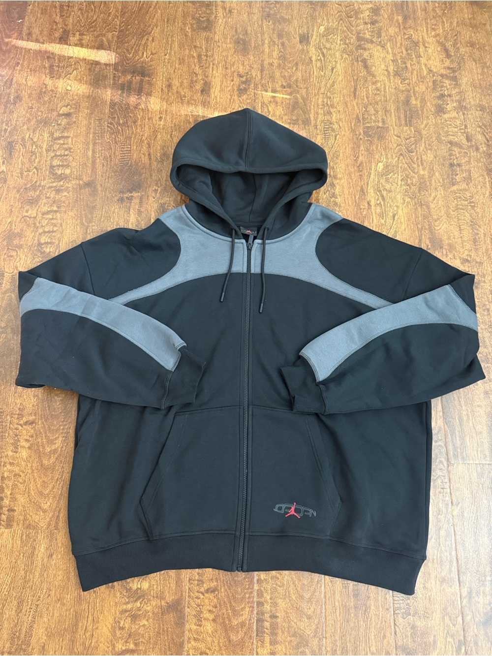 Jordan Black and Gray Full-Zip Hoodie
